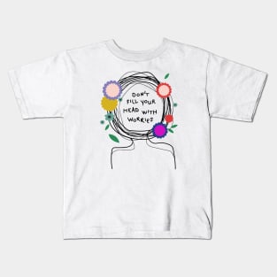 Mental health awareness anxiety worries depression therapy selflove Kids T-Shirt